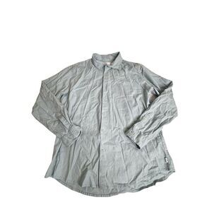 Onia Men’s XL Button Down Shirt Linen Cotton Blend Long Sleeve Light Blue Casual